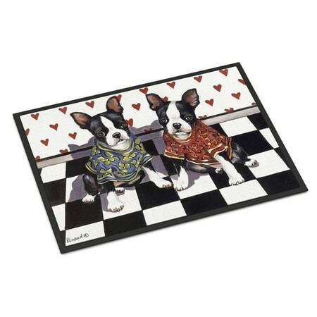 Carolines Treasures Carolines Treasures PPP3249JMAT 24 x 36 in. Boston Terrier Puppy Love Indoor or Outdoor Mat PPP3249JMAT